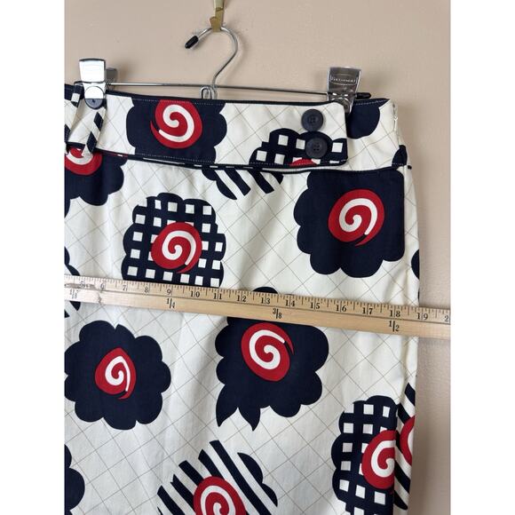 Etcetera Women’s Pencil Mini Skirt Mod Style Large Graphic Floral Print Size 8 - Picture 11 of 11